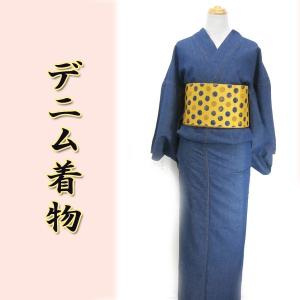 女物デニム着物 紺 綿100% kjk18-10...の商品画像