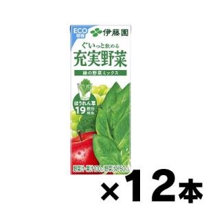 伊藤園　充実野菜　緑の野菜ミックス　200ml紙パック×１２本入ハーフケース