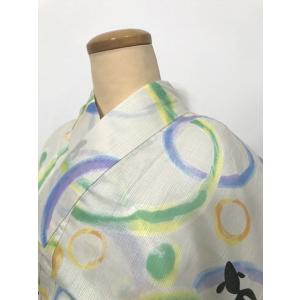 新品 M Lサイズ 浴衣 綿麻 クリーム地に金魚模様