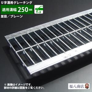 U字溝 グレーチング蓋 フタ 溝蓋 側溝蓋 規格 並目 プレーンタイプ 溝幅250サイズ用 T-2 OKU 25-25 日本製