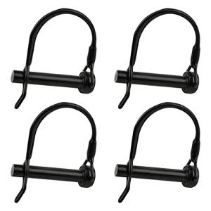 INCREWAYワイヤーロックピン, 4PCS8mm炭素鋼シャフトロッキングピン安全カプラーピンラウンドループワイヤーロックトレーラーピンファームロー