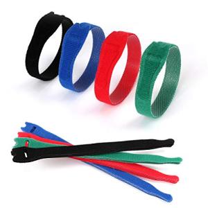 Funshare ケーブル結束バンド ケーブルバンド 収納バンド 薄型 高耐久 強力マジックテープ ストラップ コード配線収納 繰り返し利用可能 50