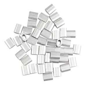 50個 3.0mm ワイヤーロープアルミスリーブ アルミニウム シルバートーン クリップ継手