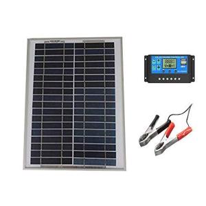 SAYA 12vバッテリーへ充電用 30W ソーラーパネル1枚 20A 12v/24v コントローラーつき