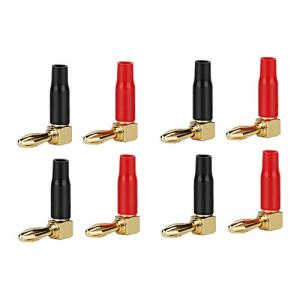 WYVERN AUDIO2箇所ネジ留め バナナプラグ 90度タイプ プラグ内径：4.4mm 金メッキ (8本1