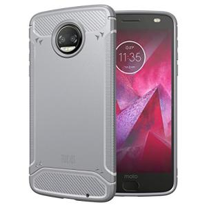 TUDIA 超薄型 TAMM TPU カーボンファイバー バンパー 保護ケース Motorola Moto Z2 Force, Moto Z2 For
