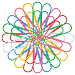ペーパークリップ 100個のビニールコーティングされた28mmのメタルペーパークリップ ドキュメントペーパーオーガナイザークリップ アソートカラー