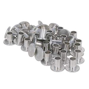 MroMax 中空リベット 半管状リベット フラットヘッドリベット アルミ 平リベット フラットヘッド カシメピン 平リベット アルミニウム シルバー