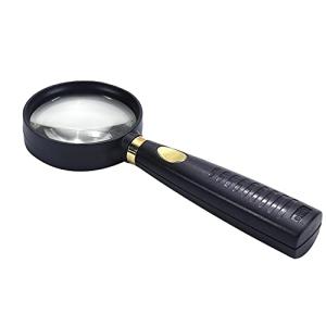 Othmro 10倍 単一倍率 レンズ径50mm レンズ素材/ガラス 1個入り 黒 自然光 手持ちルーペ 虫眼鏡 拡大鏡 軽量 にごらない ゆがみが少