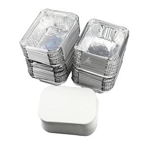 Othmro アルミ皿 アルミ たれ 皿 使い捨て アルミ缶 130*100mm 容量220ml アルミ箔製 アルミバーベキュープレート ブリキ箔ボウ