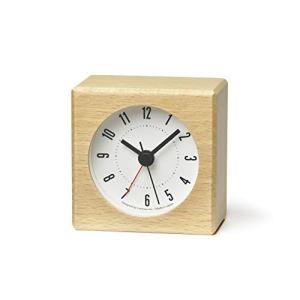 レムノス 置時計 アラーム時計 天然木色 メテオ JH17-05 NT Lemnos ナチュラル w7×h7×d4.2cm