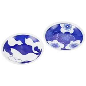 カネセ 縁起倶楽部 藍染縁起 ペア小皿 EN-057