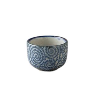 光陽陶器 冷酒器 青 約5×4cm タコ唐草盃 23329