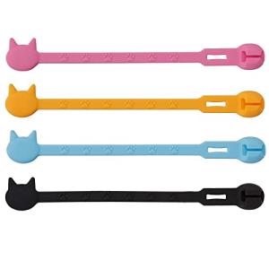 コモライフ シリコン結束バンド 4色組 シリコンバンド ケーブルバンド ケーブルホルダー ケーブル まとめる 繰り返し使える ケーブルタイ コード 収