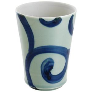 ビール グラス : 有田焼 唐草紋 ビアカップ350cc Japanese Cup Porcelain/Size Φ8.5x11.5/No:7