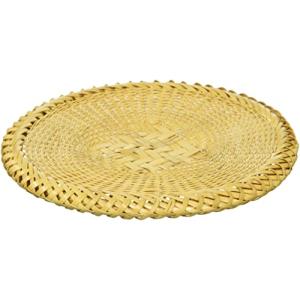 山下工芸 麺器 ナチュラル φ22×H1.5cm 白竹 渦巻 そば台 戸隠風 713104