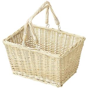山下工芸 かご ナチュラル W35×D25×H20.5/36cm 柳 店内カゴ W35 33854