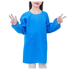 FuliLie スモック 子供 キッズ 無地 シンプル 女の子 男の子 幼稚園 保育園 お絵描き