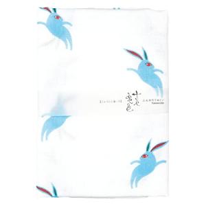 山本仁商店 ふんわりてぬぐい 十人兎色手拭 飛ぶうさぎ  二重ガーゼ手拭い 綿100％