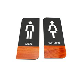 naissant トイレ 標識 インテリア サインプレート 木目 デザイン 強力両面テープ オフィス ホテル 店舗 ドアプレート お手洗い
