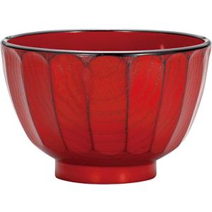 カノー 汁椀 根来 径11×7.2cm 電子レンジ対応 菊彫り汁椀 73927