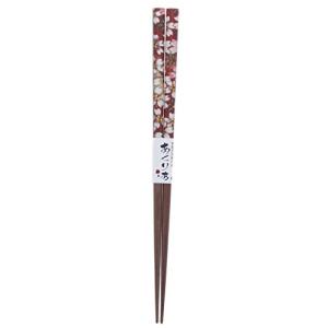 イシダ 日本製 箸 アクリア 野桜 木製  アクリル 赤 21cm