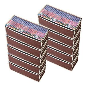 アイメディア パッと見えるコミック収納袋 10枚組 収納袋 収納ケース 収納ボックス コミック収納 漫画 収納 漫画本 クローゼット 本 コミック