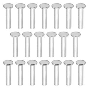 MroMax 中空リベット 半管状リベット フラットヘッドリベット アルミ 平リベット フラットヘッド カシメピン 平リベット アルミニウム シルバー