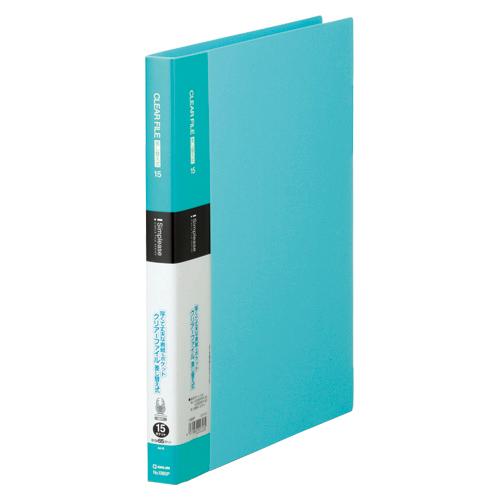 文具　10314　キングジム シンプリーズクリアーＦ差替式１５Ｐ　水色