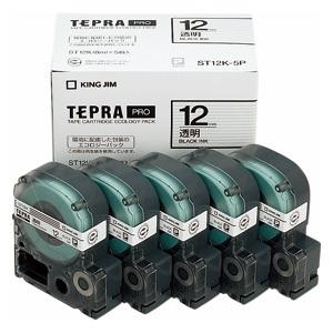 文具　60076　キングジム ＰＲＯテ−プエコパック透明ラベル【５個入
