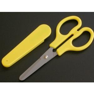 文具　63014　木村刃物 キャップ付きこどもはさみ右手用フッ素加工 V5-135FC