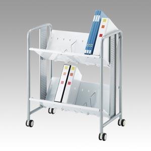 文具　74529　林製作所 重量型ブックラックワゴン２段 YS-40