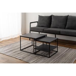 東谷　COU-003DGY　スクエアネストテーブル  カフェテーブル 四角  グレー ダークグレー