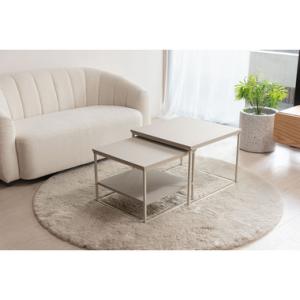 東谷　COU-003LBE　スクエアネストテーブル  カフェテーブル 四角 ベージュ ライトベージュ