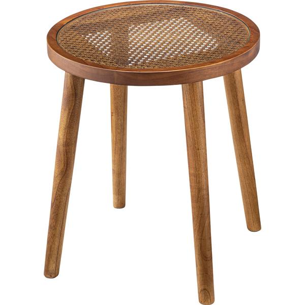 東谷　サイドテーブル　ラウンドガラステーブルM　GT-779BR　W45×D45×H50　4kg　組...