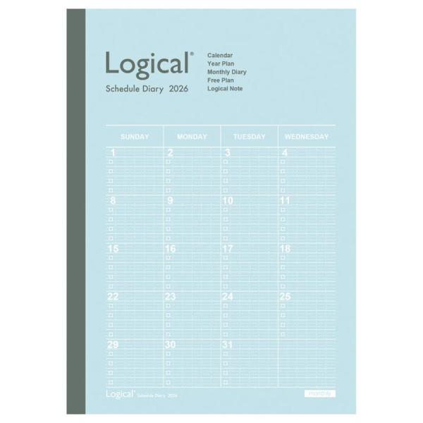 ナカバヤシ　NS-A502-26AB　ロジカルダイアリー２０２６月間ノートタイプＡ／Ａ５／ブルー　【...