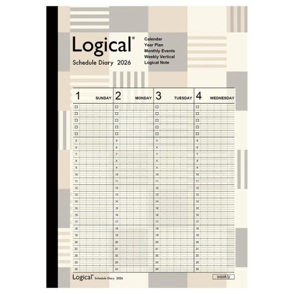 ナカバヤシ　NS-A503-26AS　ロジカルダイアリー２０２６週間バーチカルＡ／Ａ５／ブロック　【...