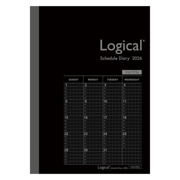 ナカバヤシ　NS-B602-26BD　ロジカルダイアリー２０２６月間ノートタイプＢ／Ｂ６／ブラック　...