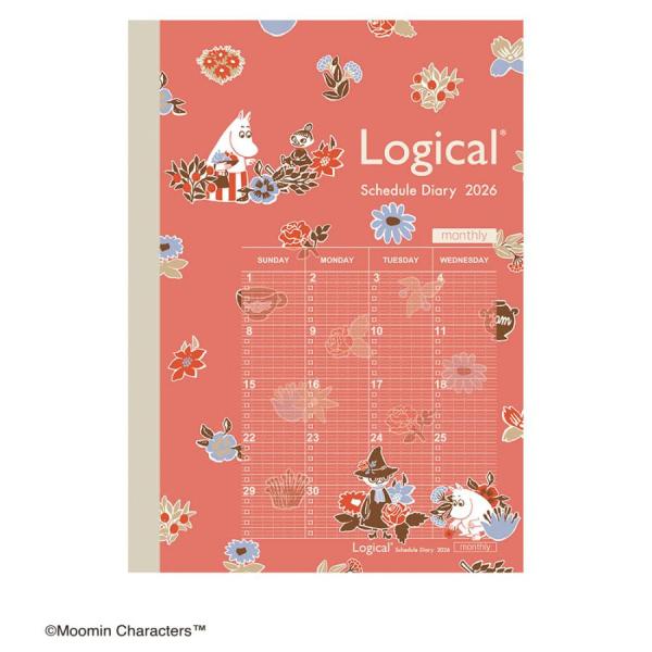 ナカバヤシ　NS-B602-26MA1　ロジカルダイアリー２０２６月間ノートタイプＭ／Ｂ６／ムーミン...