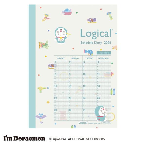 ナカバヤシ　NS-B602-26SDA1　ロジカルダイアリー２０２６月間ノートタイプＳＤ／Ｂ６ドラえ...
