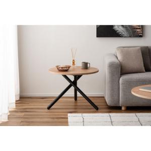 東谷　ラウンドトレーテーブルS　TEC-87NA　ナチュラル ブラック　テーブル サイドテーブル 丸...