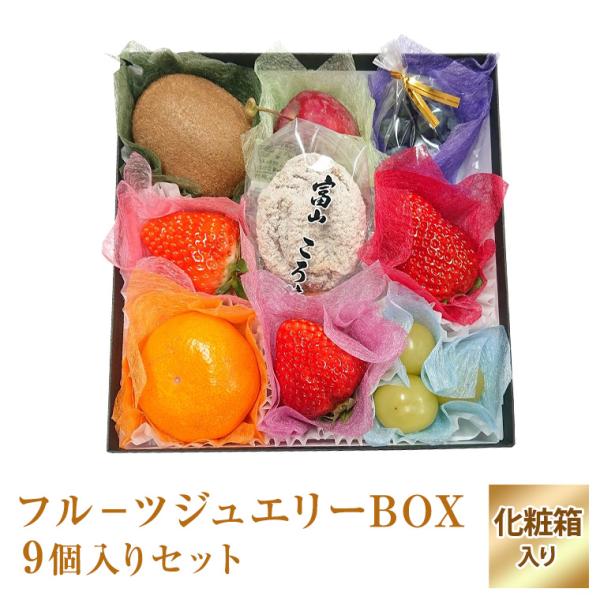 食の宝石箱【フル−ツジュエリーBOX９個入りセット】 果物ギフト フルーツセット 化粧箱入り お歳暮...
