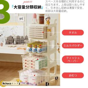 収納ラック キャスター付き 3段 4段 5段収...の詳細画像4
