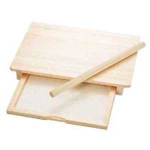 そば打ち道具 のし板 めん棒付き 小 桐製 （ 麺台 麺棒 のし棒