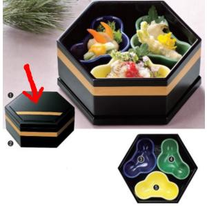 弁当箱 六角木目松花堂 蓋（A)金ライン/蓋のみ f8-793-3 : 料理道具の
