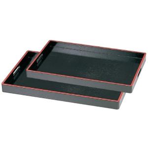 お盆 木製 脇取盆 黒天朱 尺4 f8-127-1 : 料理道具の