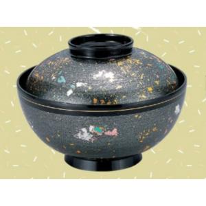 福井クラフト お椀 蓋付き 4寸石平仙才椀武蔵野内黒 耐熱ABS樹脂 食洗