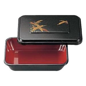 弁当箱 9.5寸満月弁当 梨地溜黒 蓋・仕切り付 樹脂製 f8-790-8-13