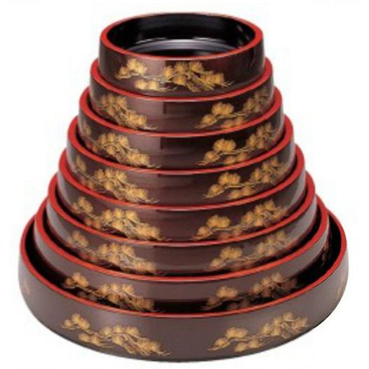 寿司桶 DX富士桶 溜パール松 尺4寸 8人用 ABS樹脂製 f8-856-8