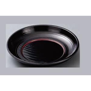 茶托 3.6寸 日の出茶托 黒内朱ライン ユリア・メラミン樹脂 f8-1082-7